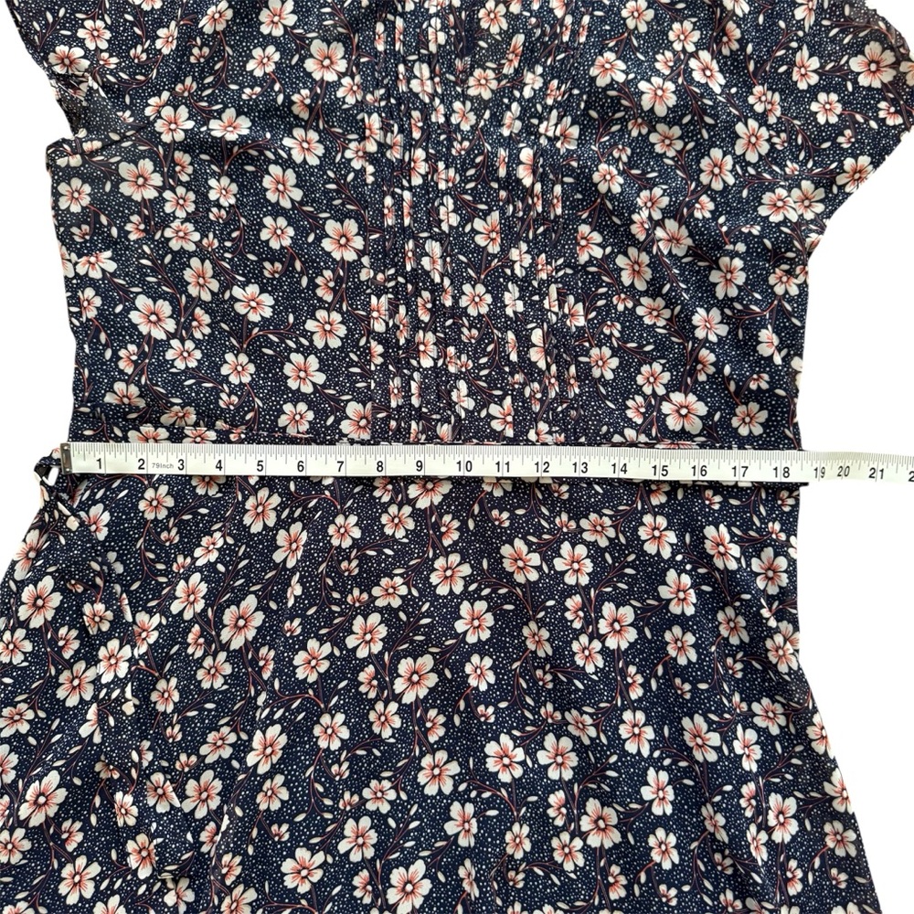 Dress “db Established 1962.” Navy Blue/Pink Dogwood Flowers. A-Line / Cami Slip. - Picture 8 of 16